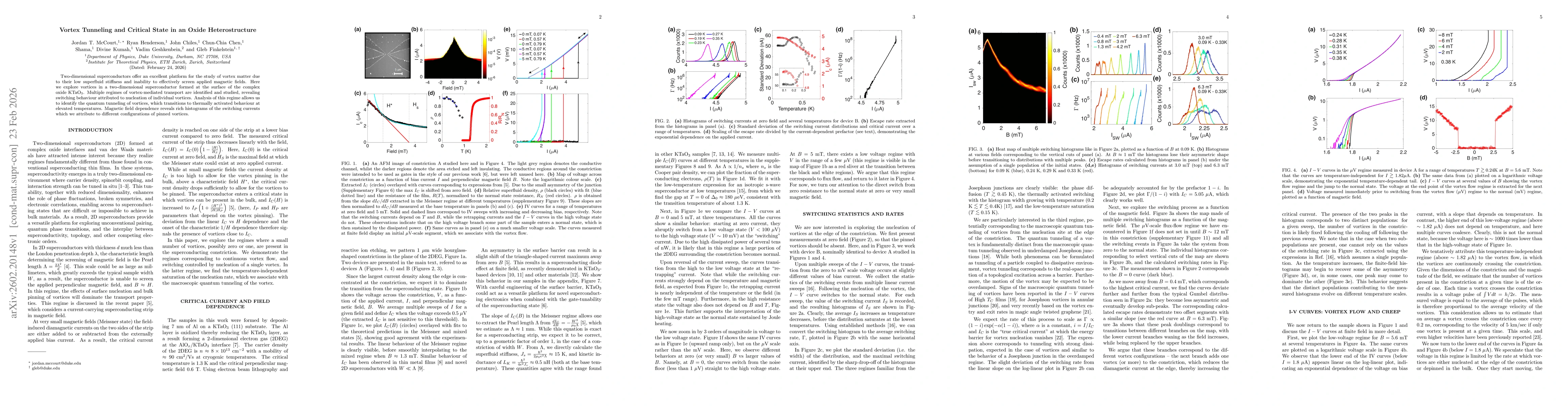 Thumbnail for Vortex Tunneling and Critical State in an Oxide Heterostructure
