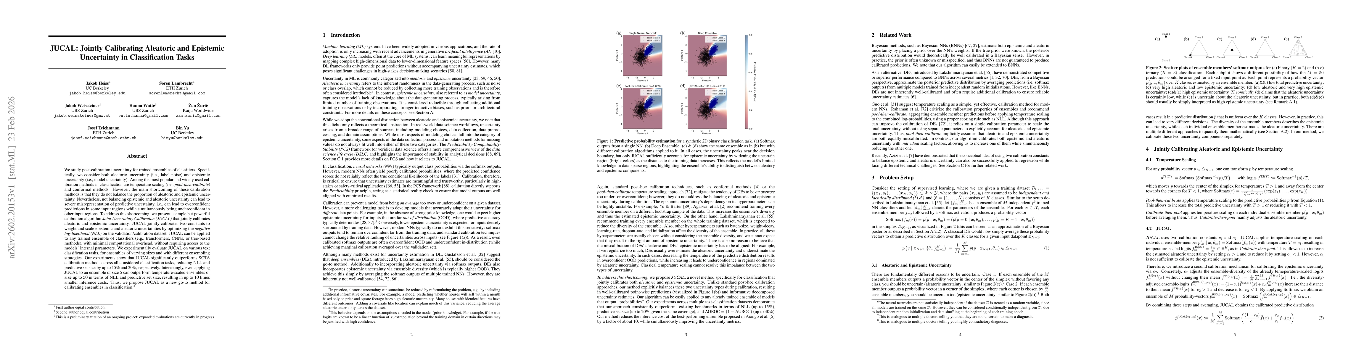 Thumbnail for JUCAL: Jointly Calibrating Aleatoric and Epistemic Uncertainty in Classification Tasks