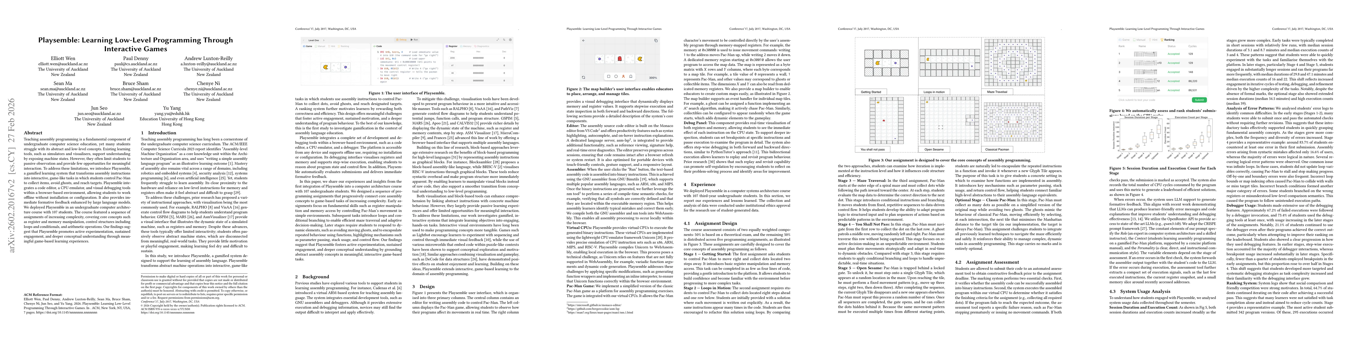 Thumbnail for Playsemble: Learning Low-Level Programming Through Interactive Games