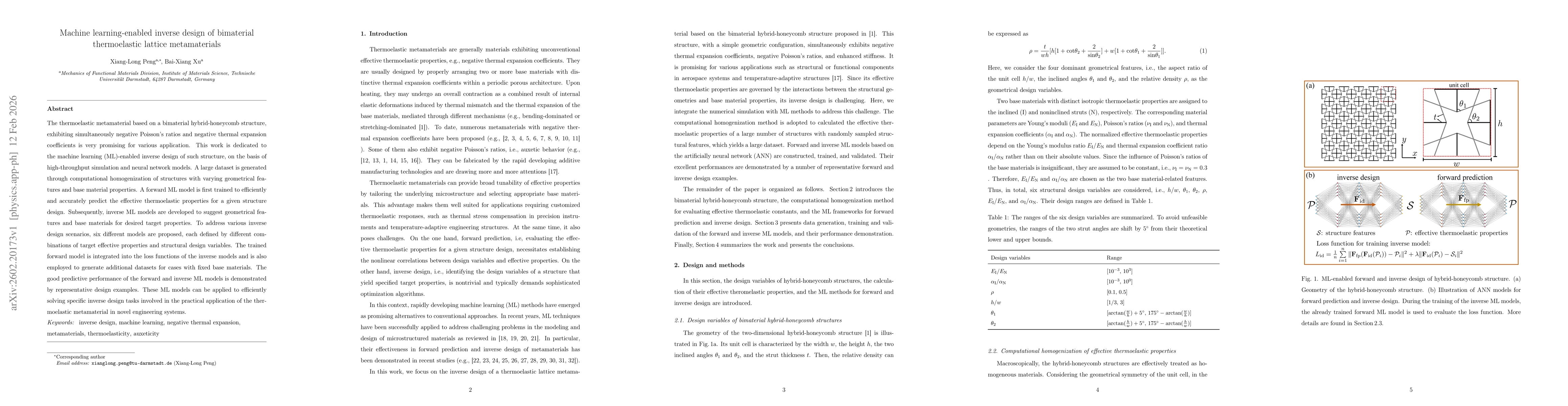Thumbnail for Machine learning-enabled inverse design of bimaterial thermoelastic lattice metamaterials