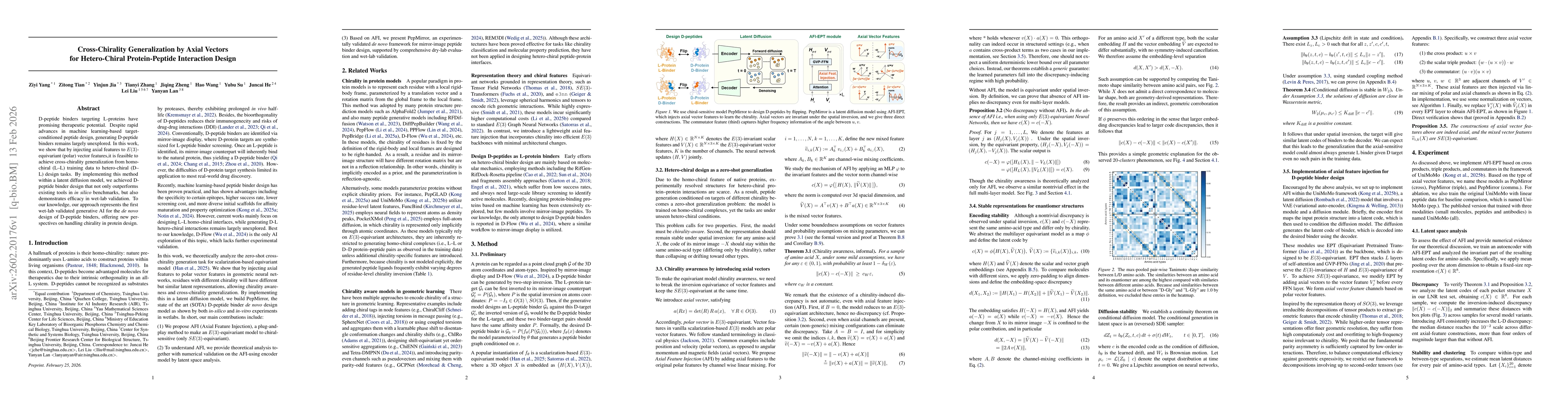 Thumbnail for Cross-Chirality Generalization by Axial Vectors for Hetero-Chiral Protein-Peptide Interaction Design