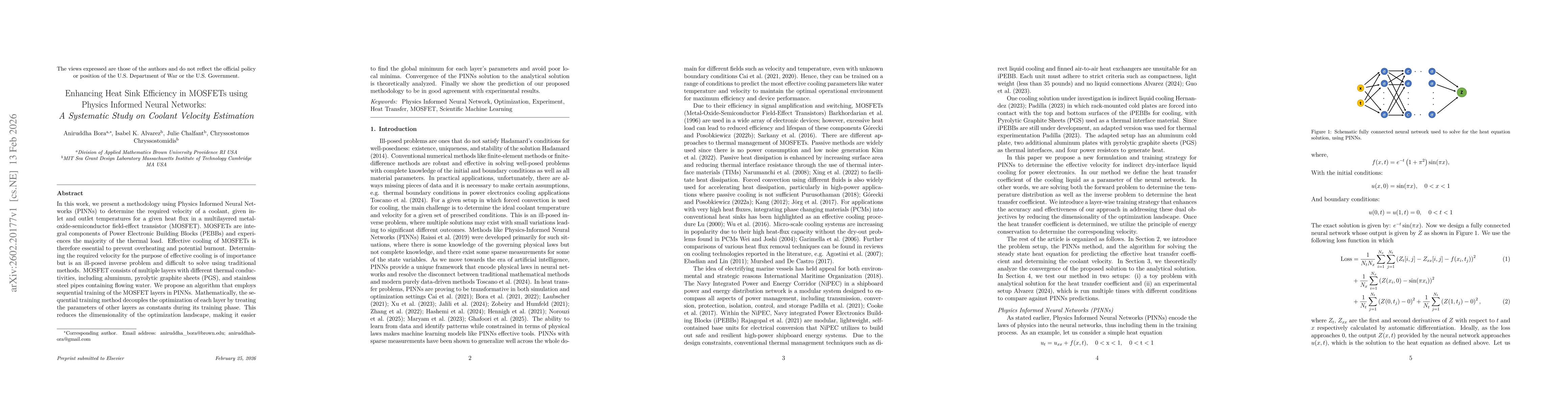 Thumbnail for Enhancing Heat Sink Efficiency in MOSFETs using Physics Informed Neural Networks: A Systematic Study on Coolant Velocity Estimation