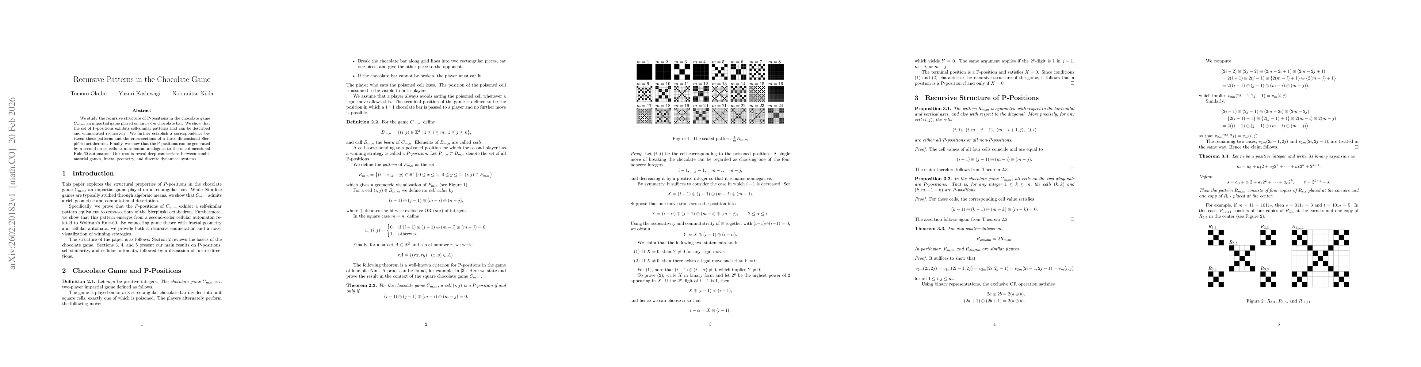 Thumbnail for Recursive Patterns in the Chocolate Game