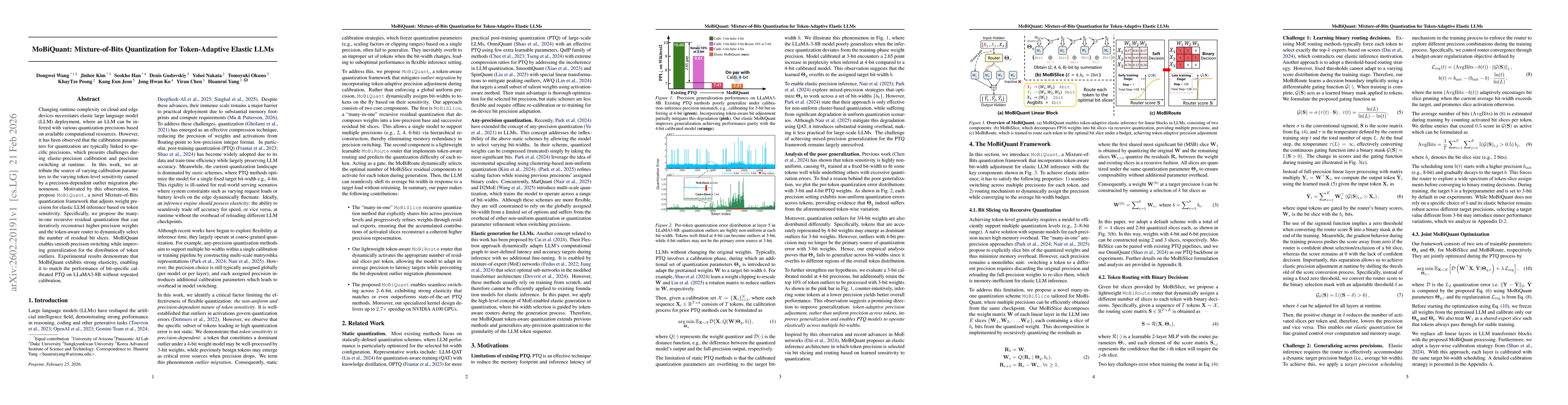 Thumbnail for MoBiQuant: Mixture-of-Bits Quantization for Token-Adaptive Elastic LLMs