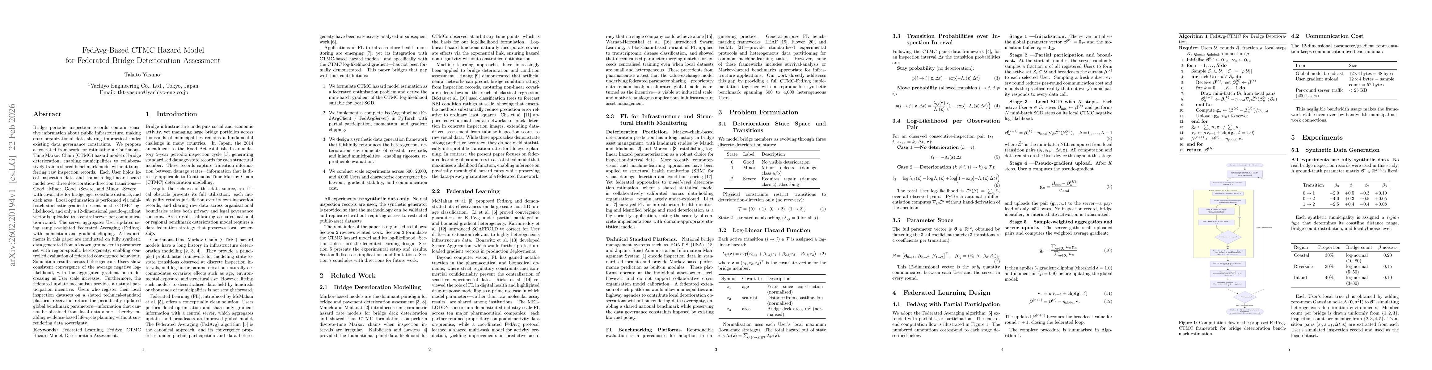 Thumbnail for FedAvg-Based CTMC Hazard Model for Federated Bridge Deterioration Assessment