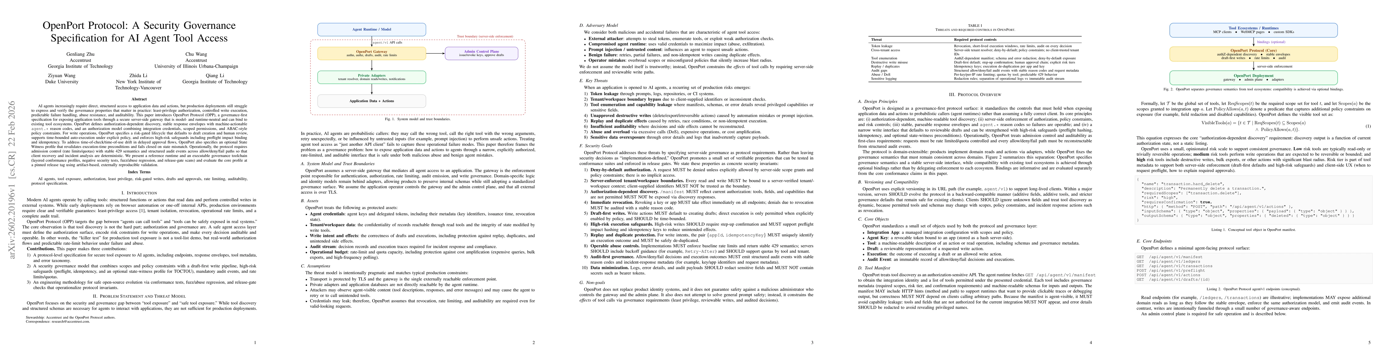 Thumbnail for OpenPort Protocol: A Security Governance Specification for AI Agent Tool Access