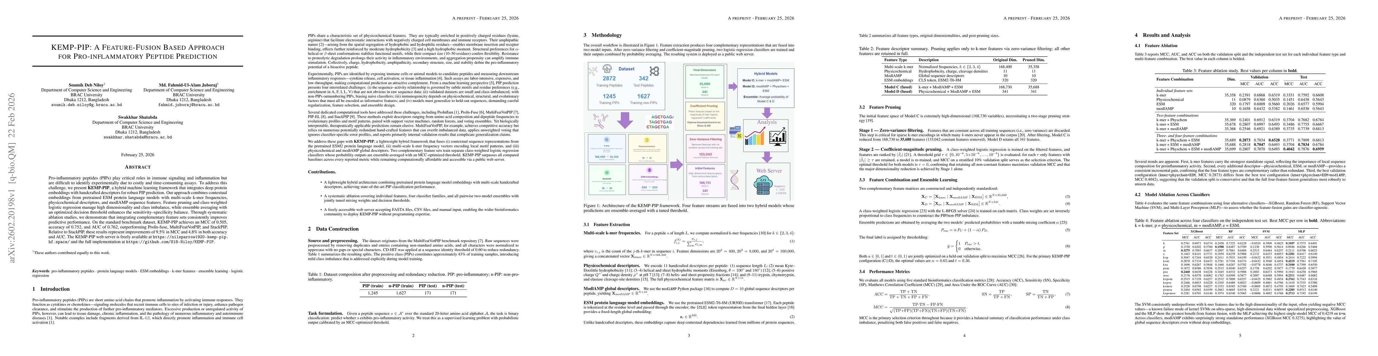 Thumbnail for KEMP-PIP: A Feature-Fusion Based Approach for Pro-inflammatory Peptide Prediction