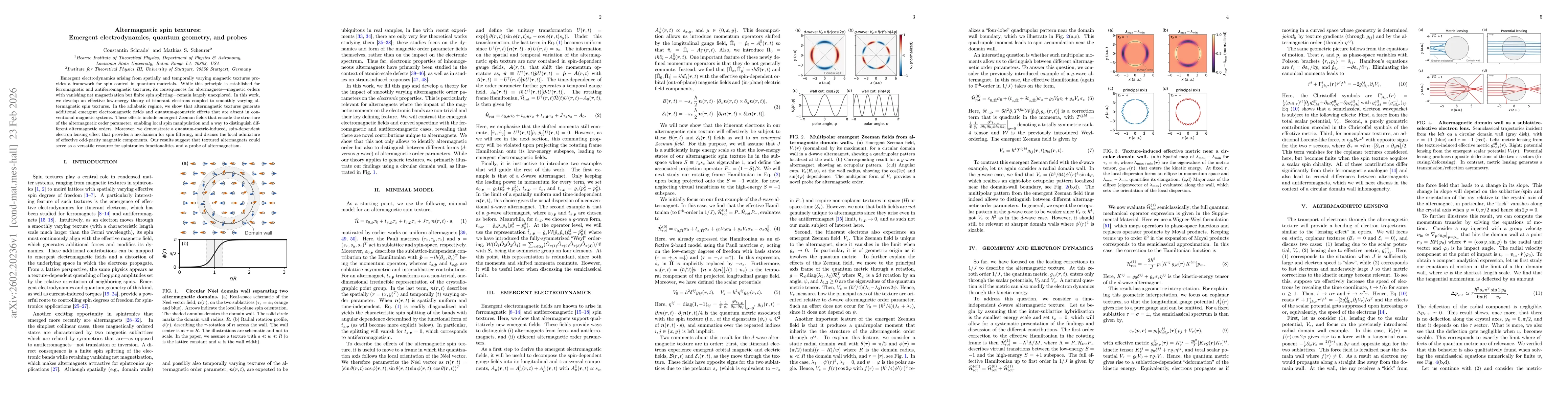 Thumbnail for Altermagnetic spin textures: Emergent electrodynamics, quantum geometry, and probes