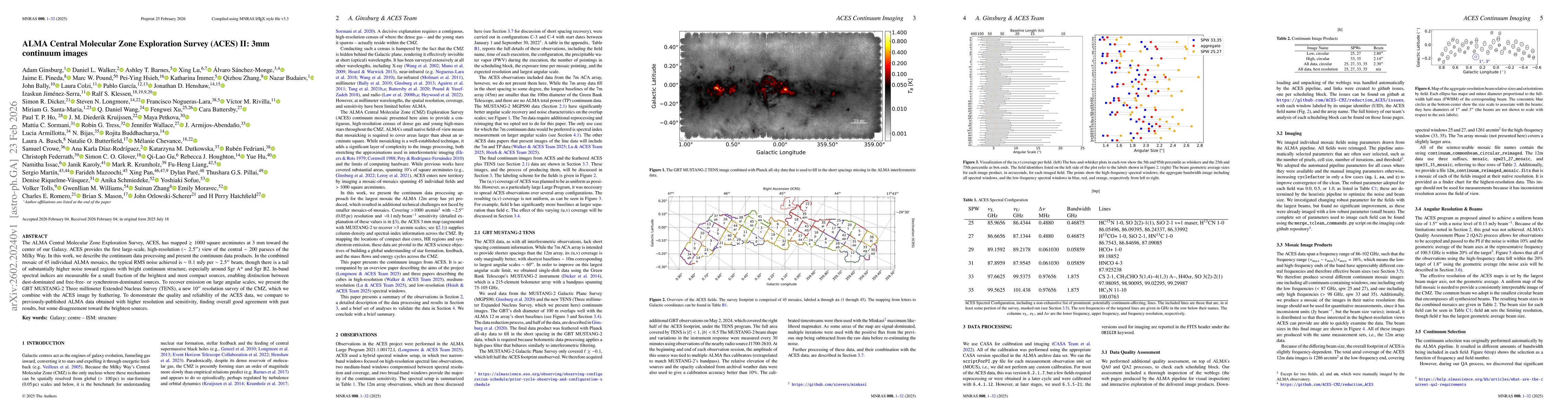 Thumbnail for ALMA Central Molecular Zone Exploration Survey (ACES) II: 3mm continuum images