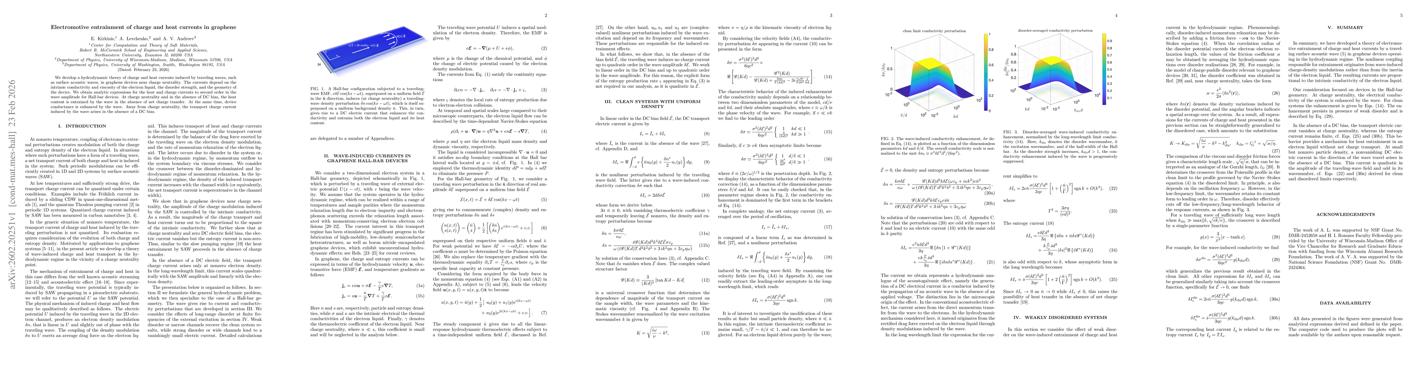 Thumbnail for Electromotive entrainment of charge and heat currents in graphene