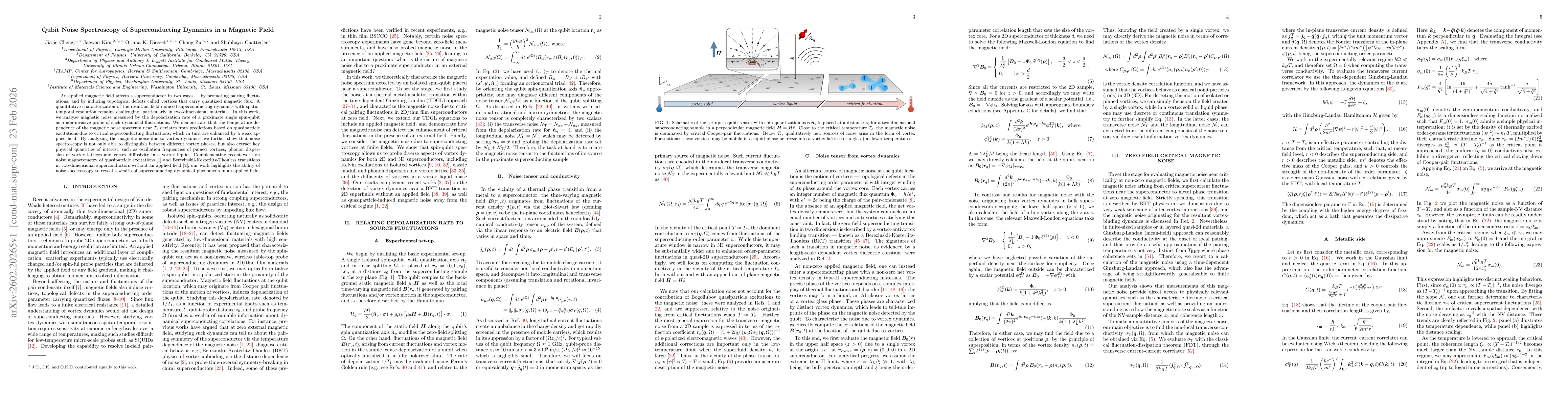 Thumbnail for Qubit Noise Spectroscopy of Superconducting Dynamics in a Magnetic Field