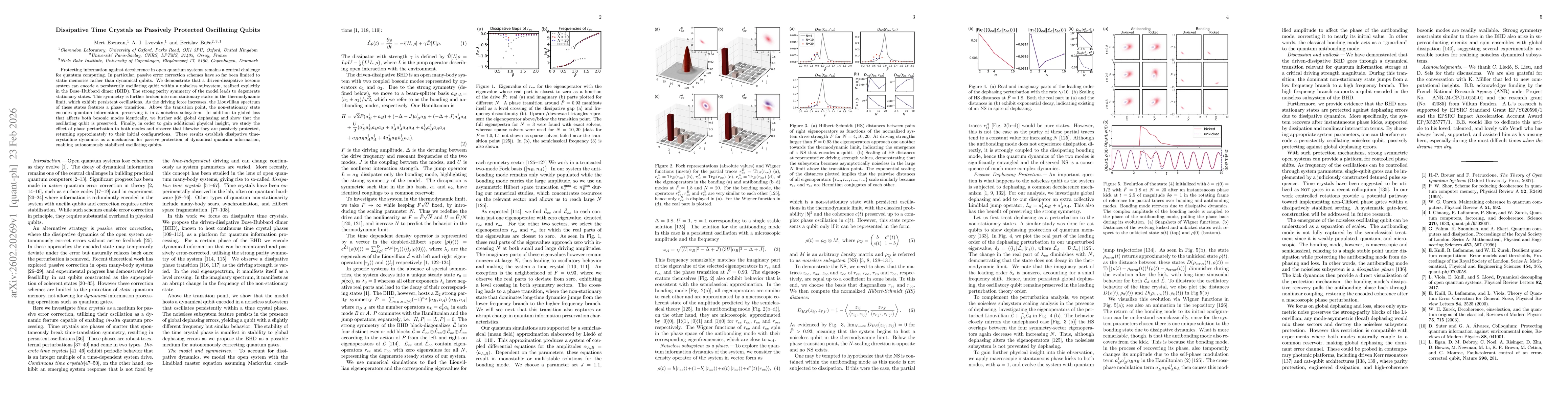 Thumbnail for Time Crystals as Passively Protected Oscillating Qubits