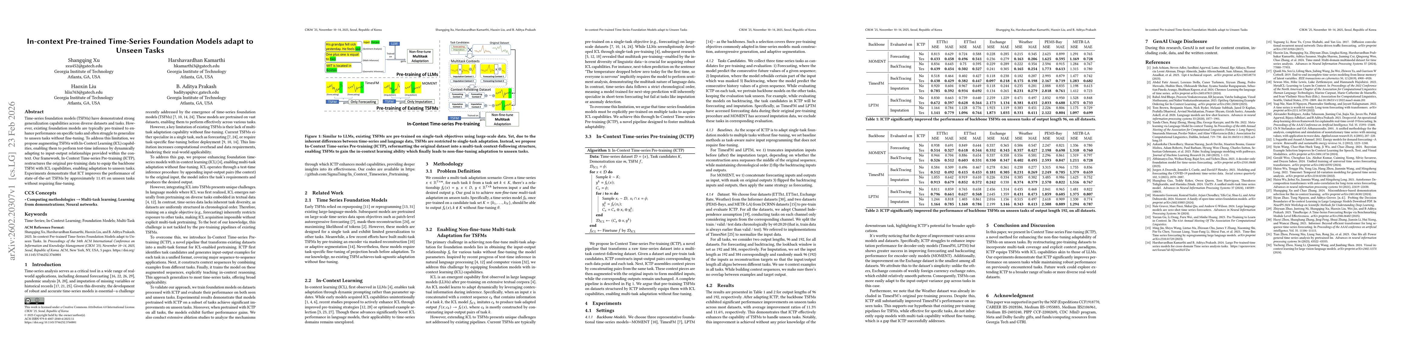 Thumbnail for In-context Pre-trained Time-Series Foundation Models adapt to Unseen Tasks