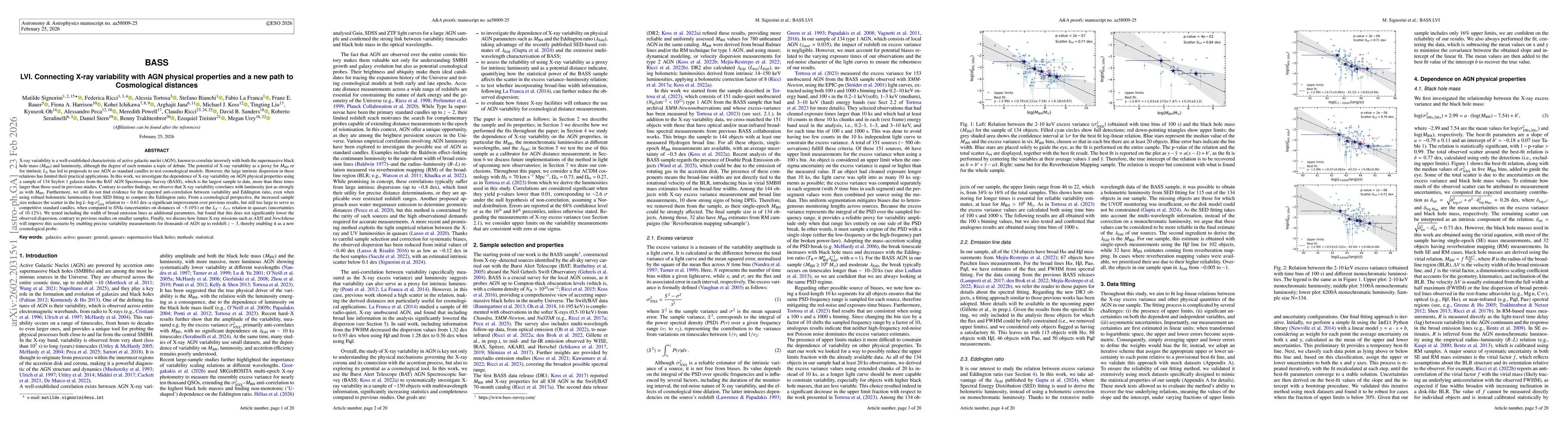 Thumbnail for BASS LVI. Connecting X-ray variability with AGN physical properties and a new path to Cosmological distances