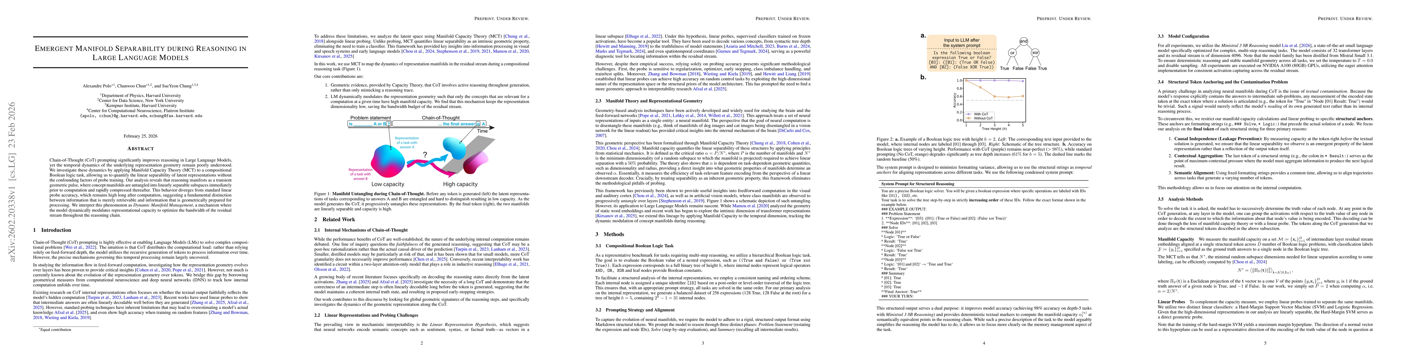 Thumbnail for Emergent Manifold Separability during Reasoning in Large Language Models