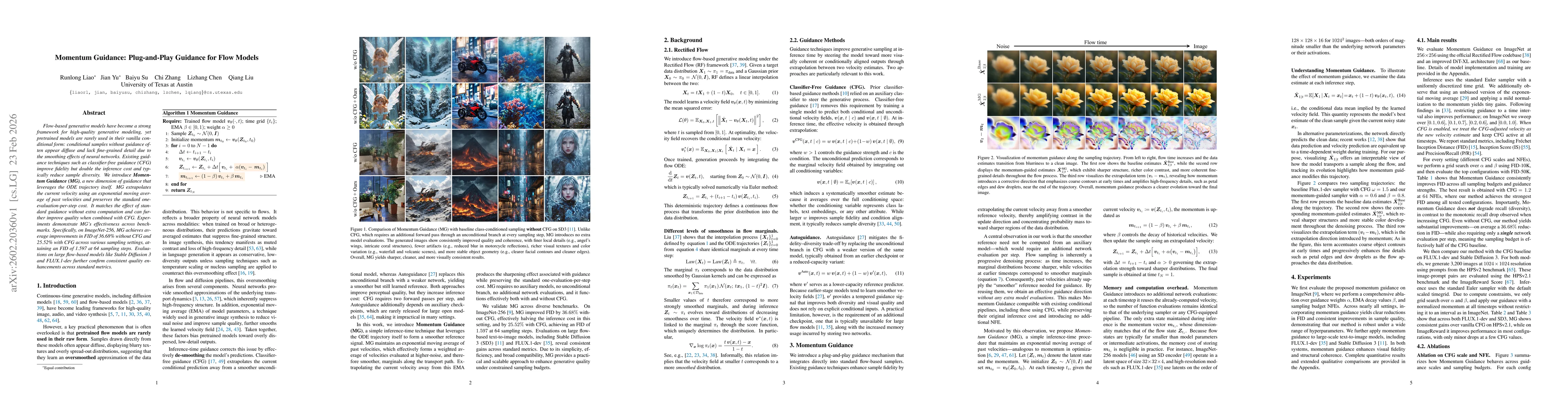 Thumbnail for Momentum Guidance: Plug-and-Play Guidance for Flow Models