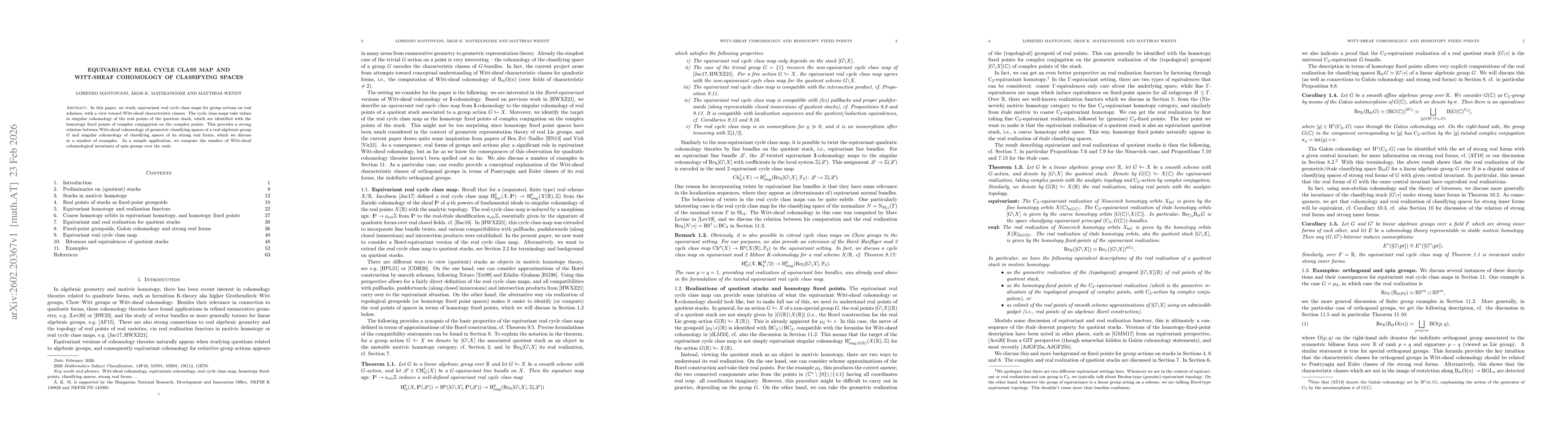 Thumbnail for Equivariant real cycle class map and Witt-sheaf cohomology of classifying spaces