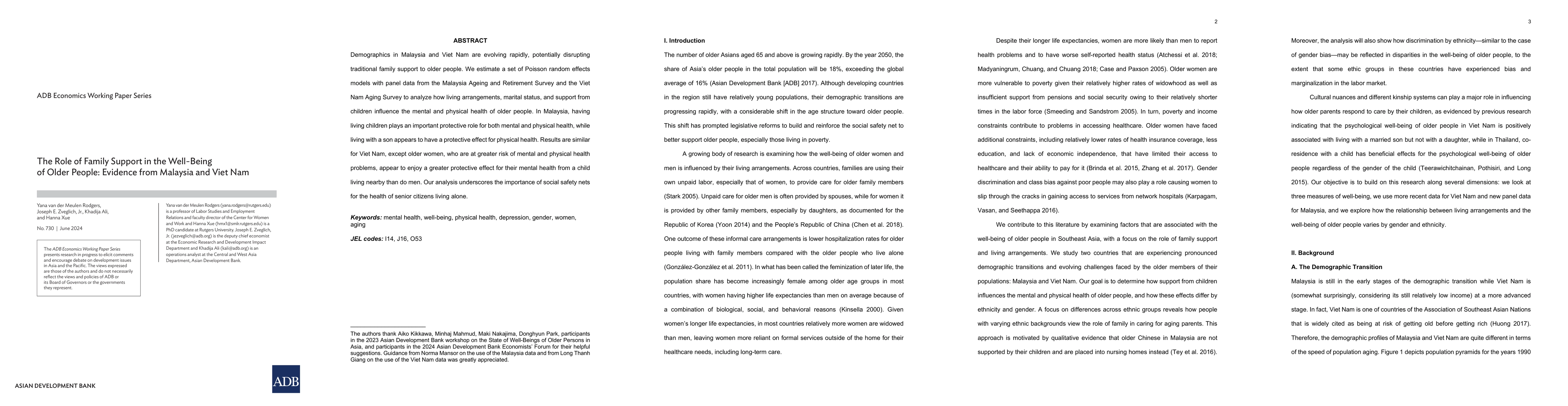 Thumbnail for The Role of Family Support in the Well-Being of Older People: Evidence from Malaysia and Viet Nam