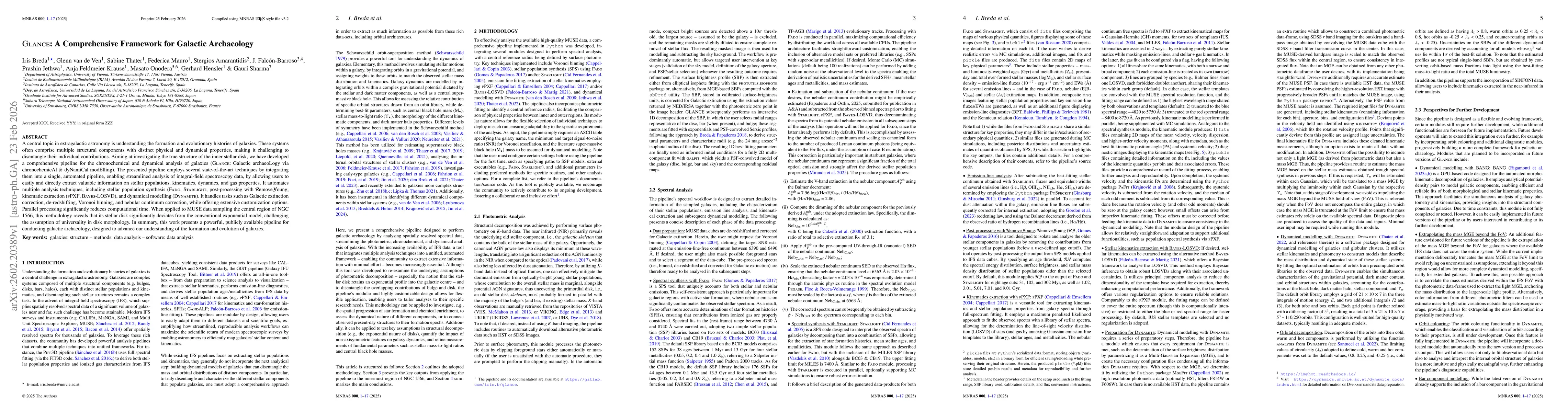 Thumbnail for Glance: A Comprehensive Framework for Galactic Archaeology
