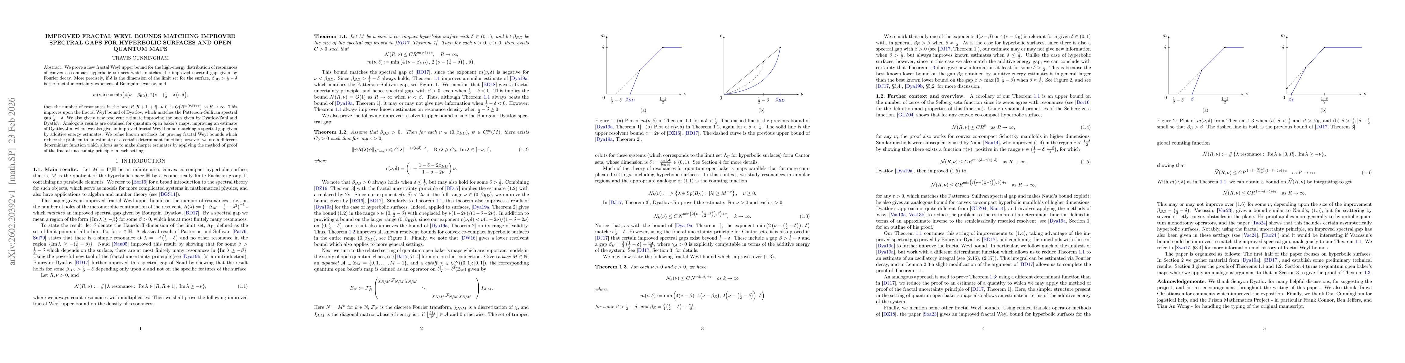 Thumbnail for Improved fractal Weyl bounds matching improved spectral gaps for hyperbolic surfaces and open quantum maps