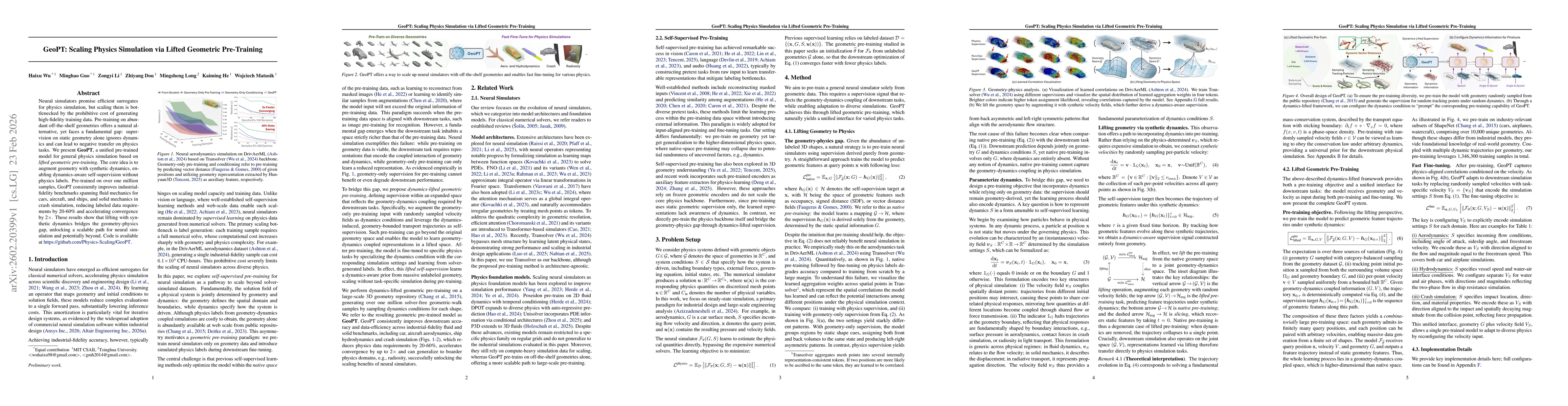 Thumbnail for GeoPT: Scaling Physics Simulation via Lifted Geometric Pre-Training