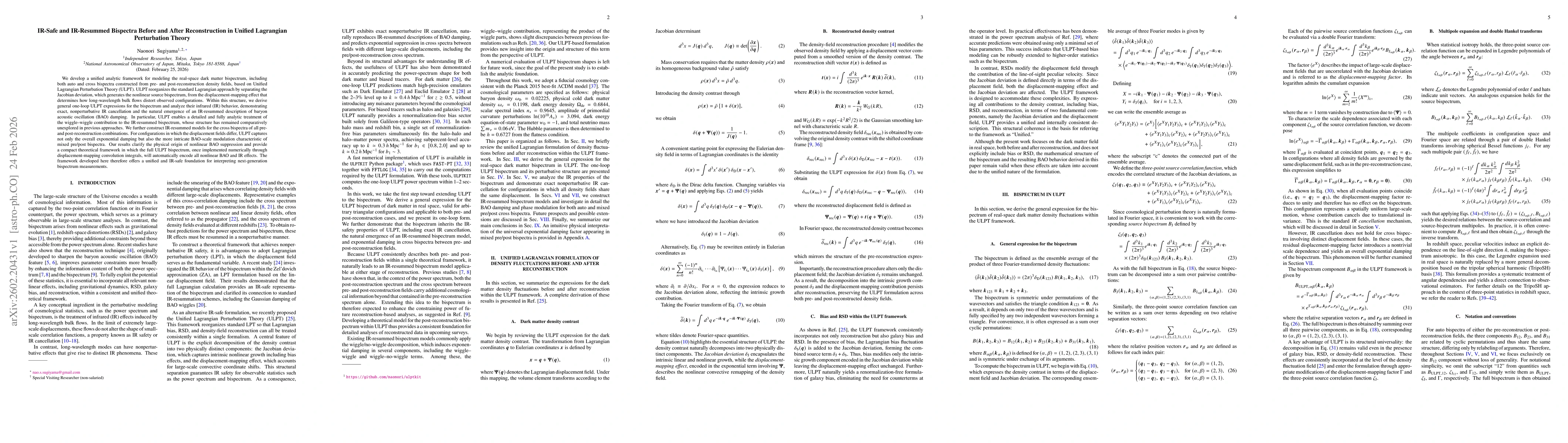 Thumbnail for IR-Safe and IR-Resummed Bispectra Before and After Reconstruction in Unified Lagrangian Perturbation Theory
