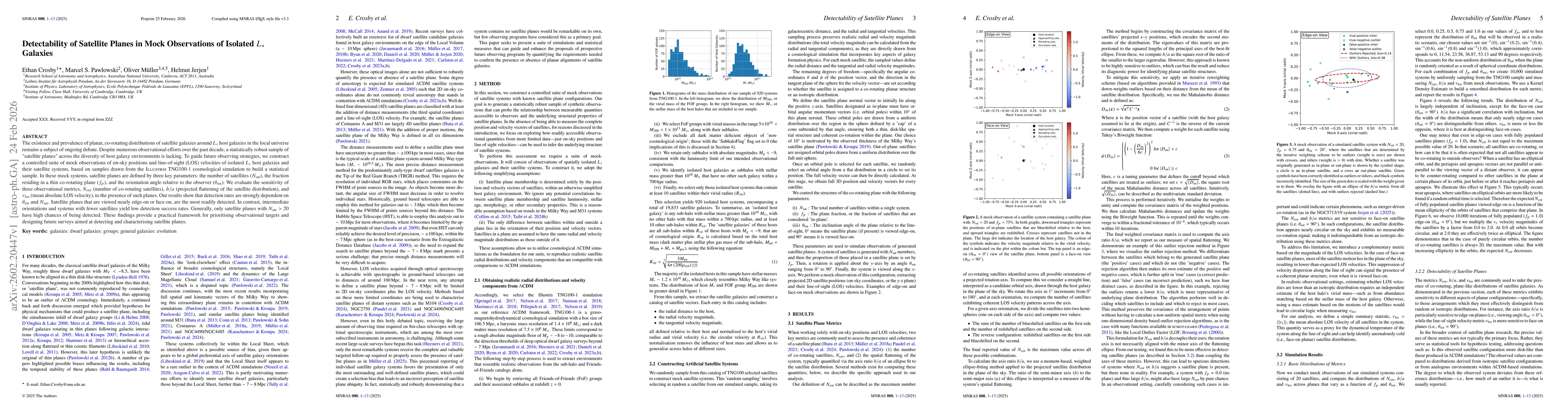 Thumbnail for Detectability of Satellite Planes in Mock Observations of Isolated L* Galaxies