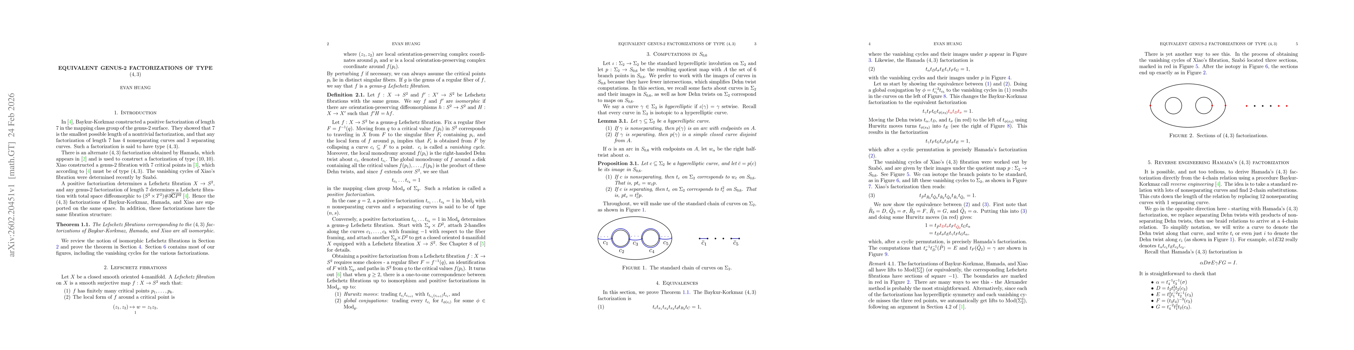 Thumbnail for Equivalent genus-2 factorizations of type (4, 3)