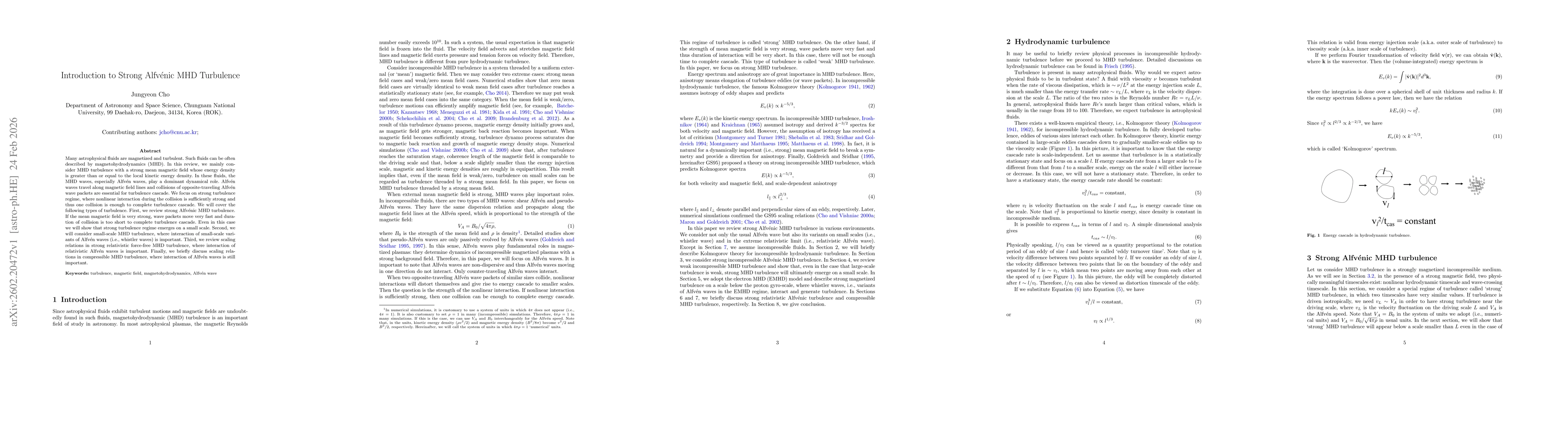 Thumbnail for Introduction to Strong Alfvénic MHD Turbulence