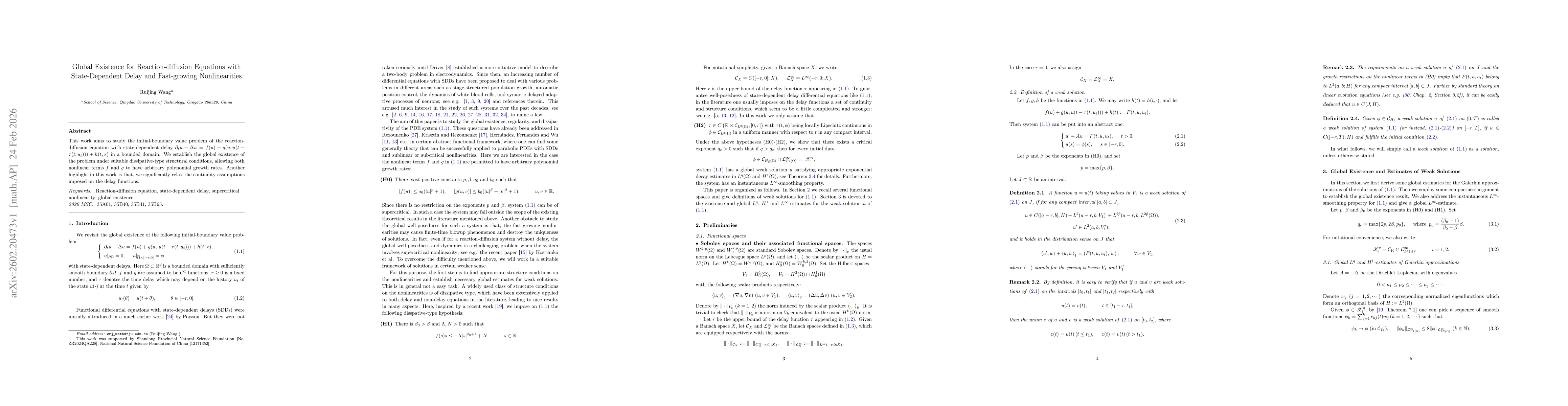 Thumbnail for Global Existence for Reaction-diffusion Equations with State-Dependent Delay and Fast-growing Nonlinearities