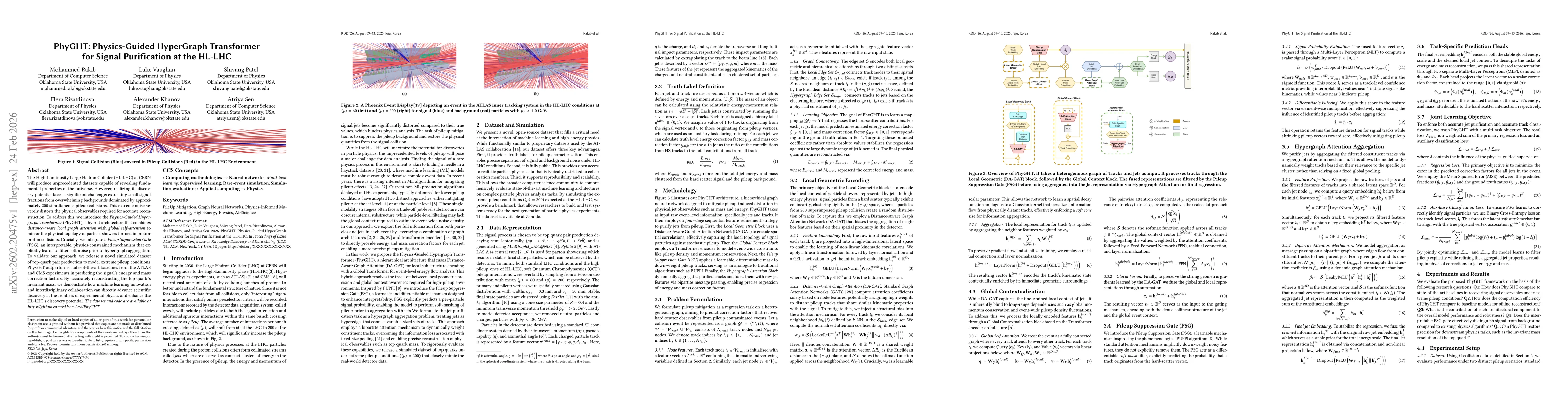 Thumbnail for PhyGHT: Physics-Guided HyperGraph Transformer for Signal Purification at the HL-LHC