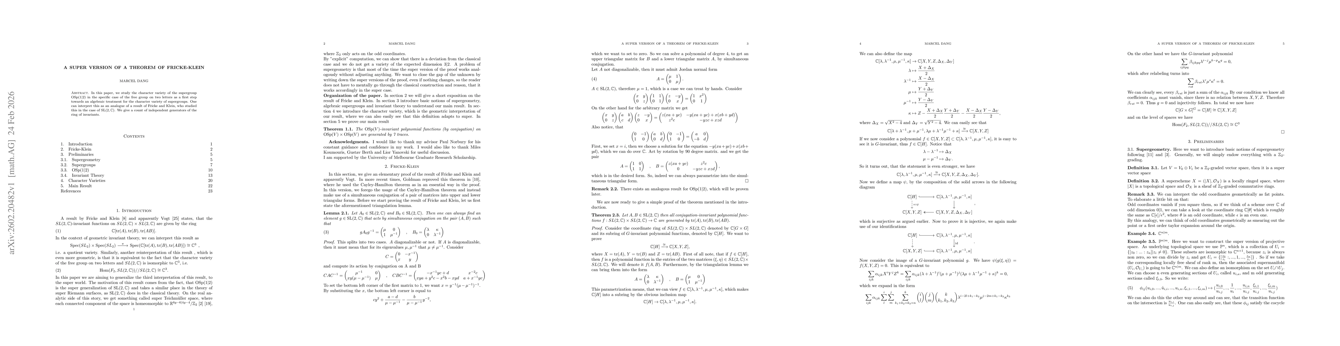 Thumbnail for A super Version of a Theorem of Fricke and Klein