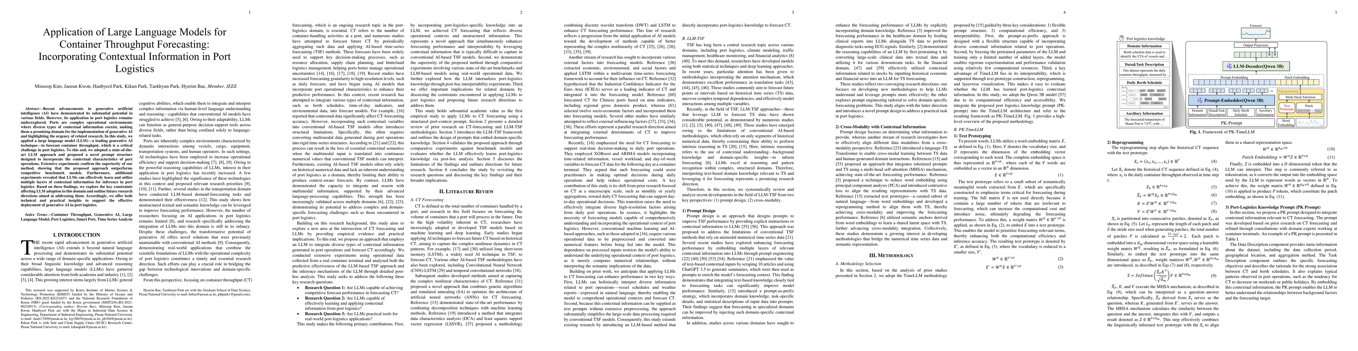 Thumbnail for Application of Large Language Models for Container Throughput Forecasting: Incorporating Contextual Information in Port Logistics
