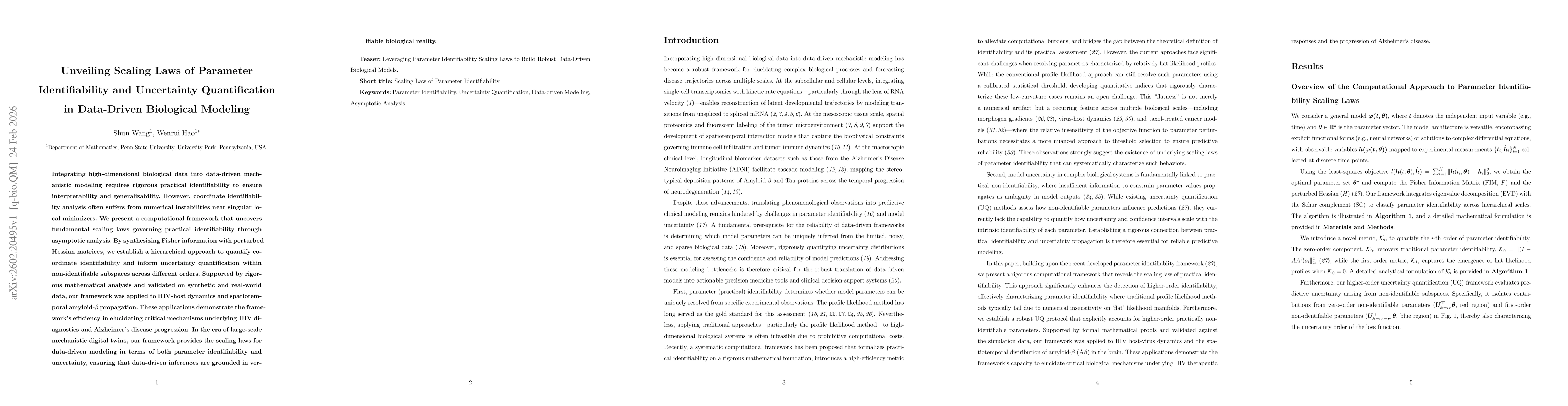 Thumbnail for Unveiling Scaling Laws of Parameter Identifiability and Uncertainty Quantification in Data-Driven Biological Modeling