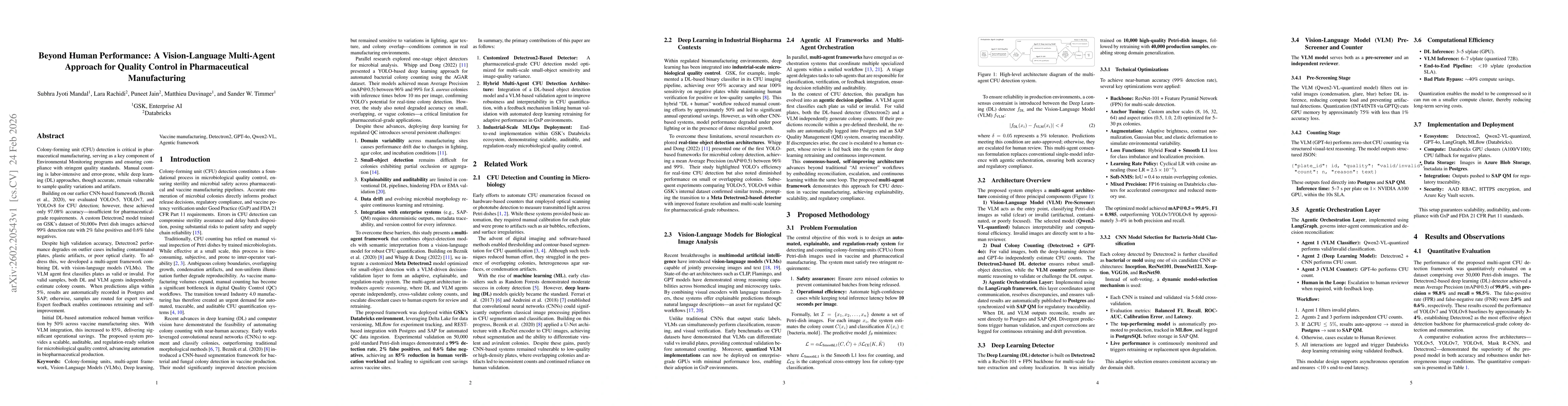 Thumbnail for Beyond Human Performance: A Vision-Language Multi-Agent Approach for Quality Control in Pharmaceutical Manufacturing
