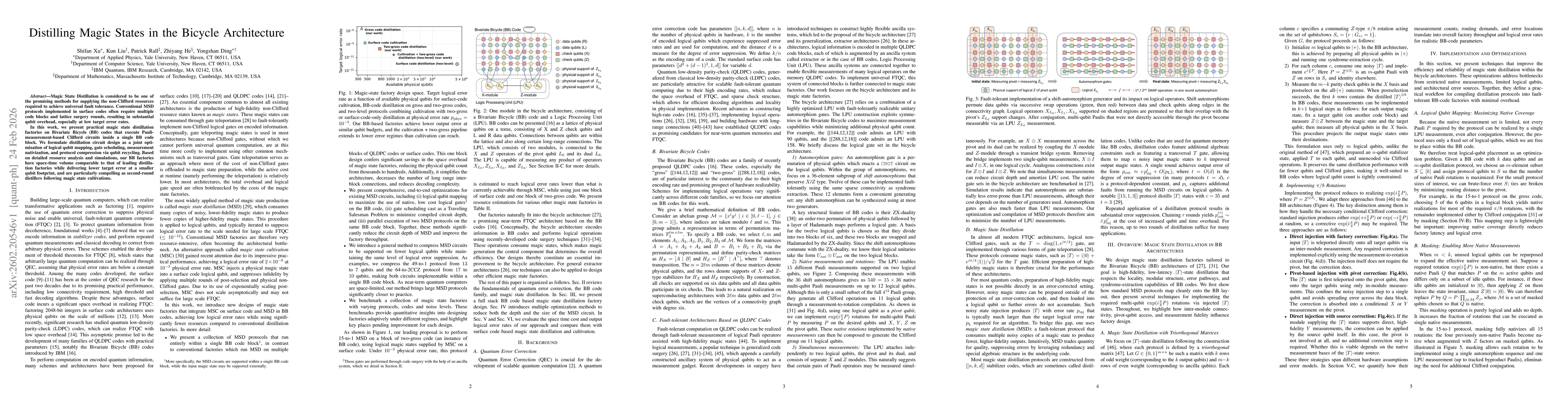 Thumbnail for Distilling Magic States in the Bicycle Architecture
