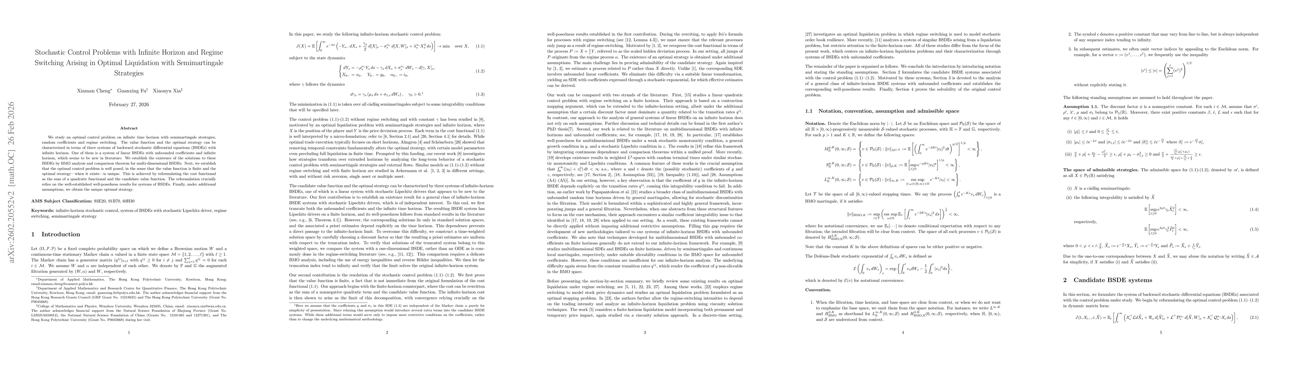 Thumbnail for Stochastic Control Problems with Infinite Horizon and Regime Switching Arising in Optimal Liquidation with Semimartingale Strategies