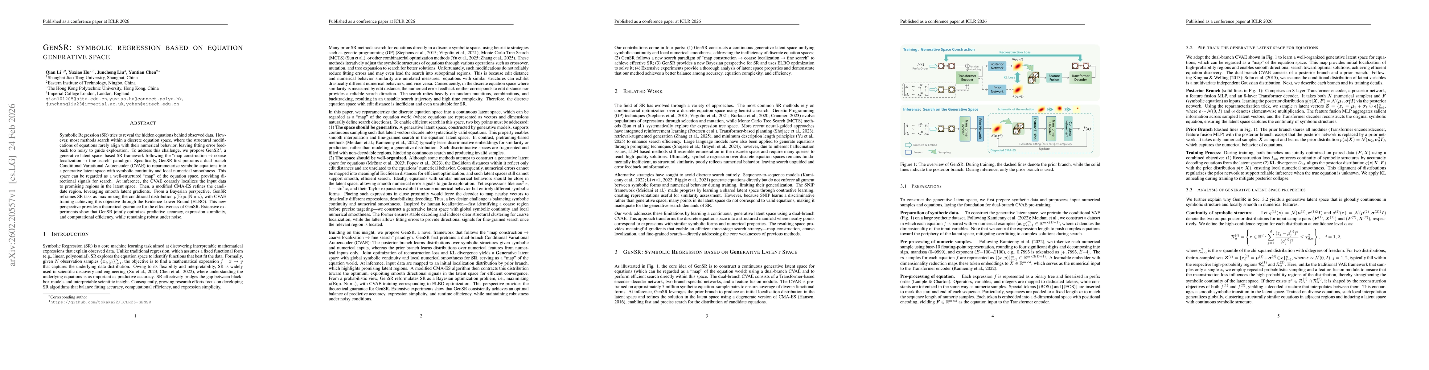 Thumbnail for GENSR: Symbolic Regression Based in Equation Generative Space