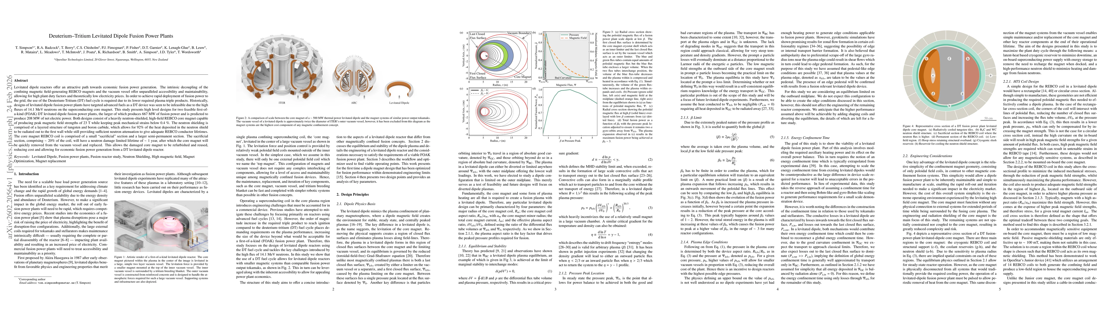 Thumbnail for Deuterium-Tritium Levitated Dipole Fusion Power Plants