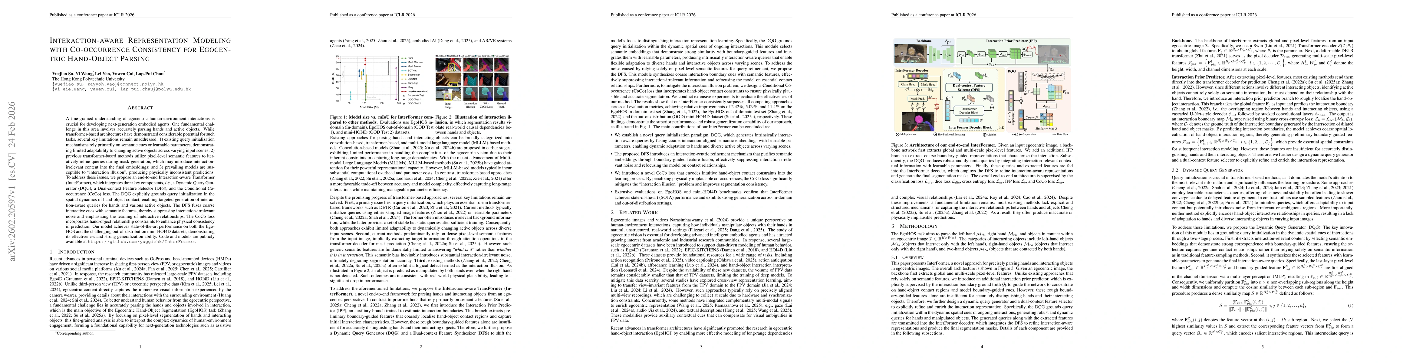 Thumbnail for Interaction-aware Representation Modeling with Co-occurrence Consistency for Egocentric Hand-Object Parsing