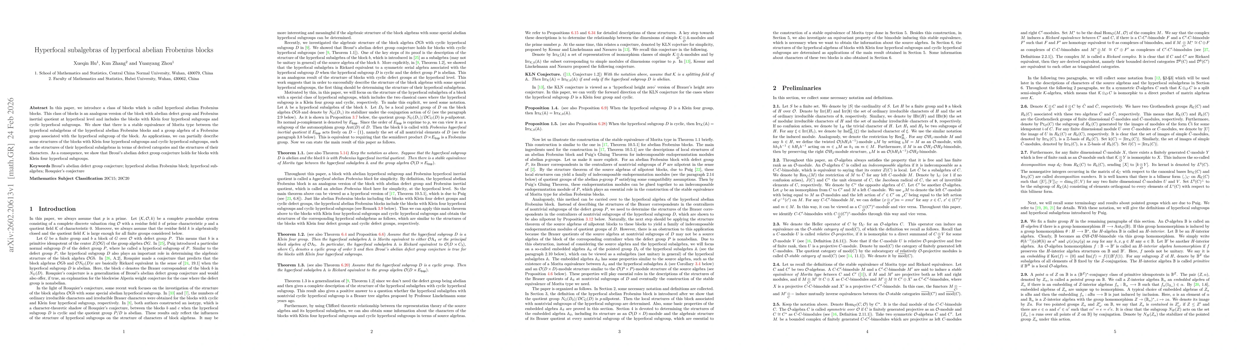 Thumbnail for Hyperfocal subalgebras of hyperfocal abelian Frobenius blocks