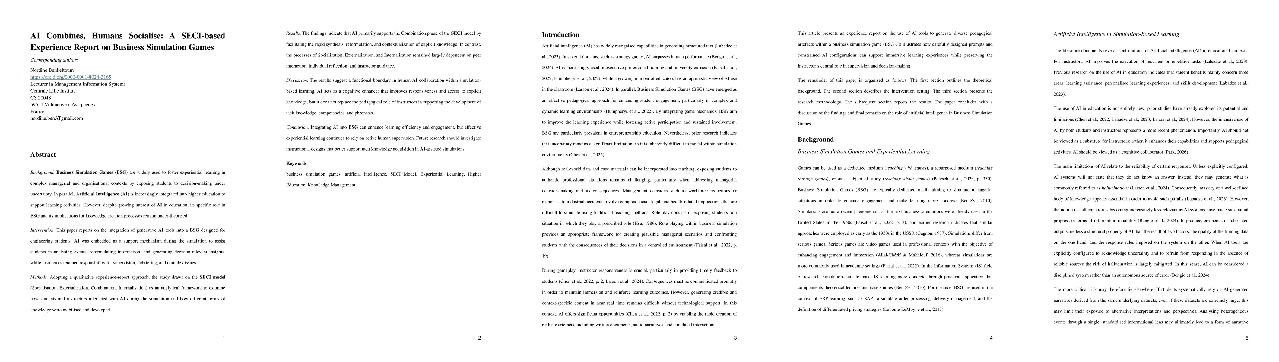 Thumbnail for AI Combines, Humans Socialise: A SECI-based Experience Report on Business Simulation Games