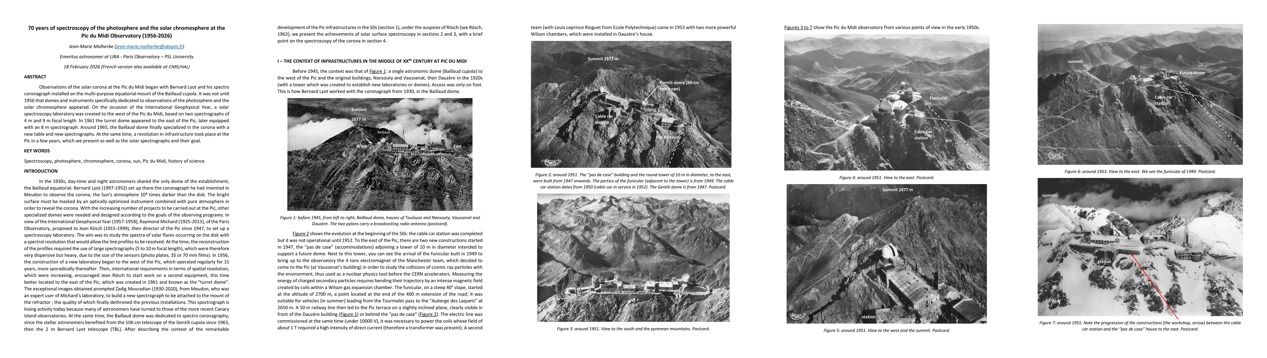 Thumbnail for 70 years of spectroscopy of the photosphere and the solar chromosphere at the Pic du Midi Observatory (1956-2026)