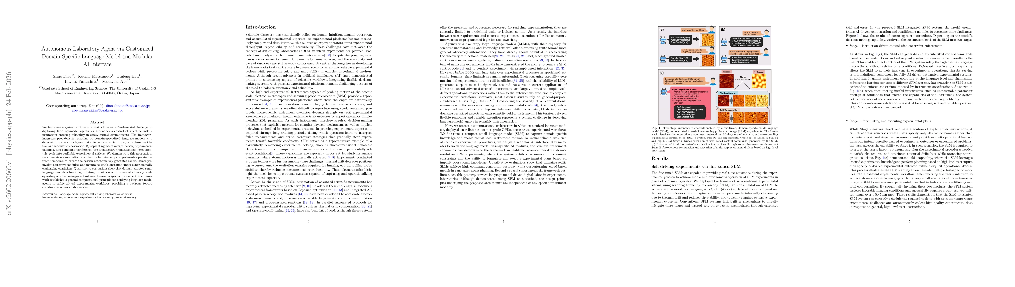 Thumbnail for Autonomous Laboratory Agent via Customized Domain-Specific Language Model and Modular AI Interface