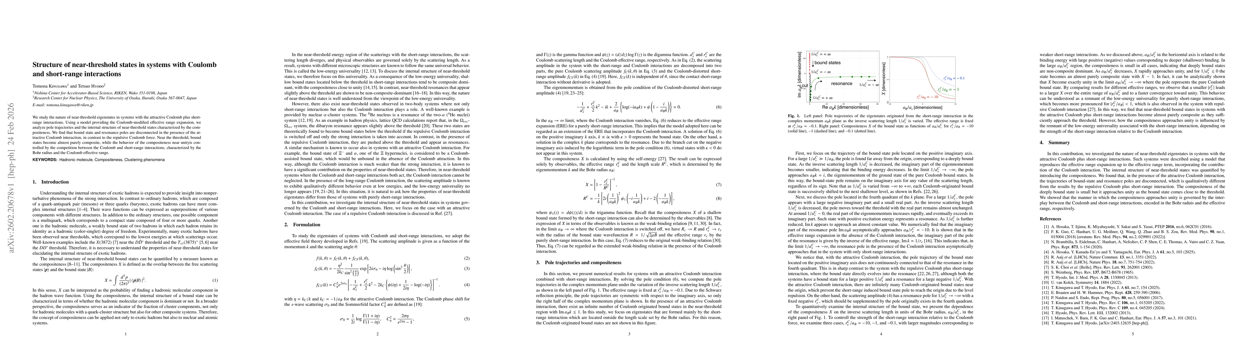 Thumbnail for Structure of near-threshold states in systems with Coulomb and short-range interactions