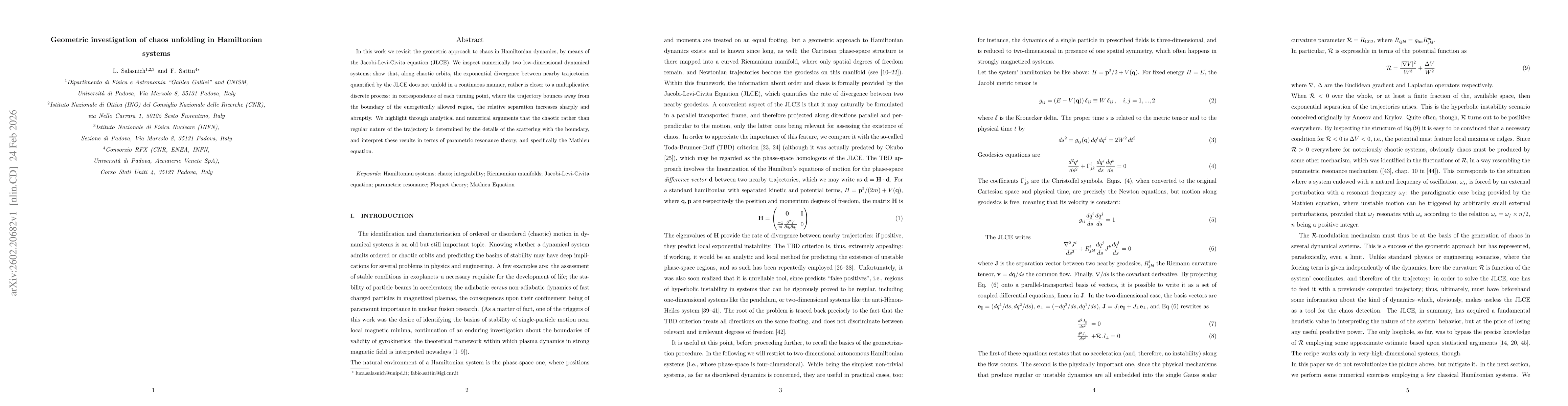 Thumbnail for Geometric investigation of chaos unfolding in Hamiltonian systems