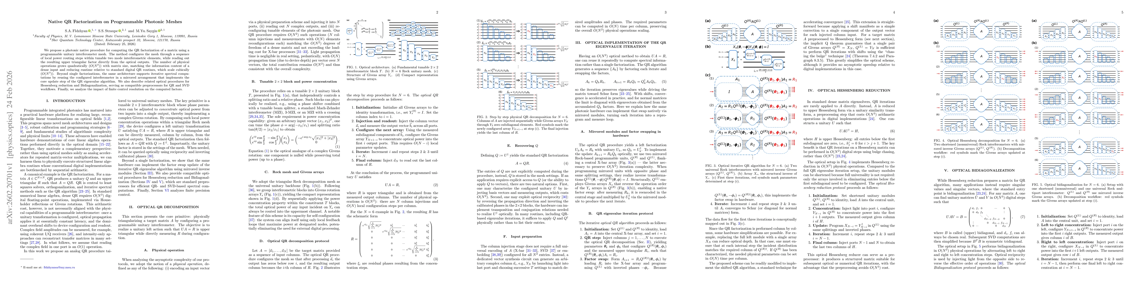Thumbnail for Native QR Factorization on Programmable Photonic Meshes