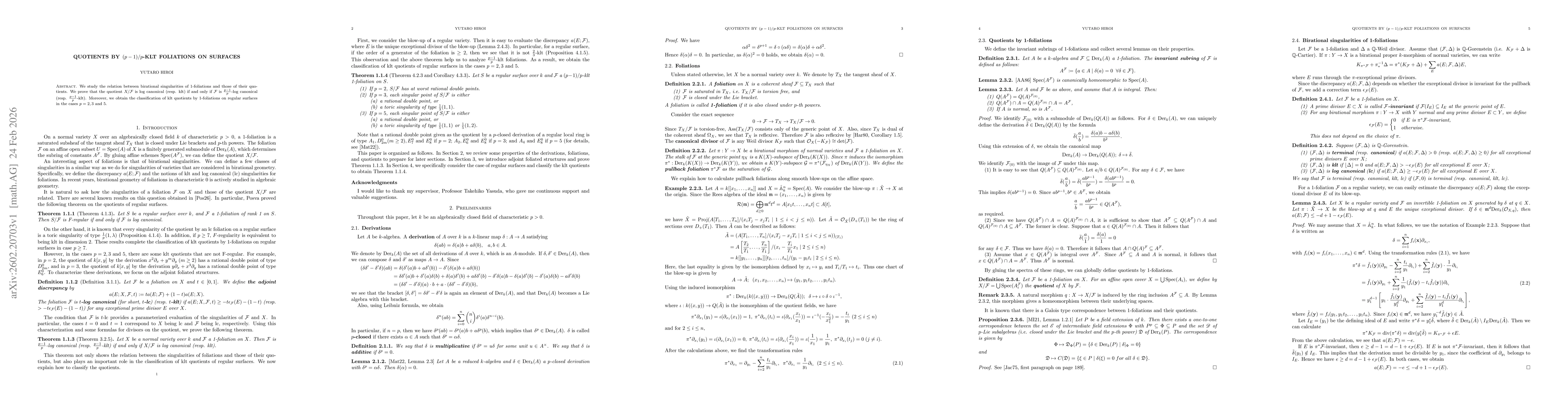 Thumbnail for Quotients by $(p-1)/p$-klt Foliations on Surfaces