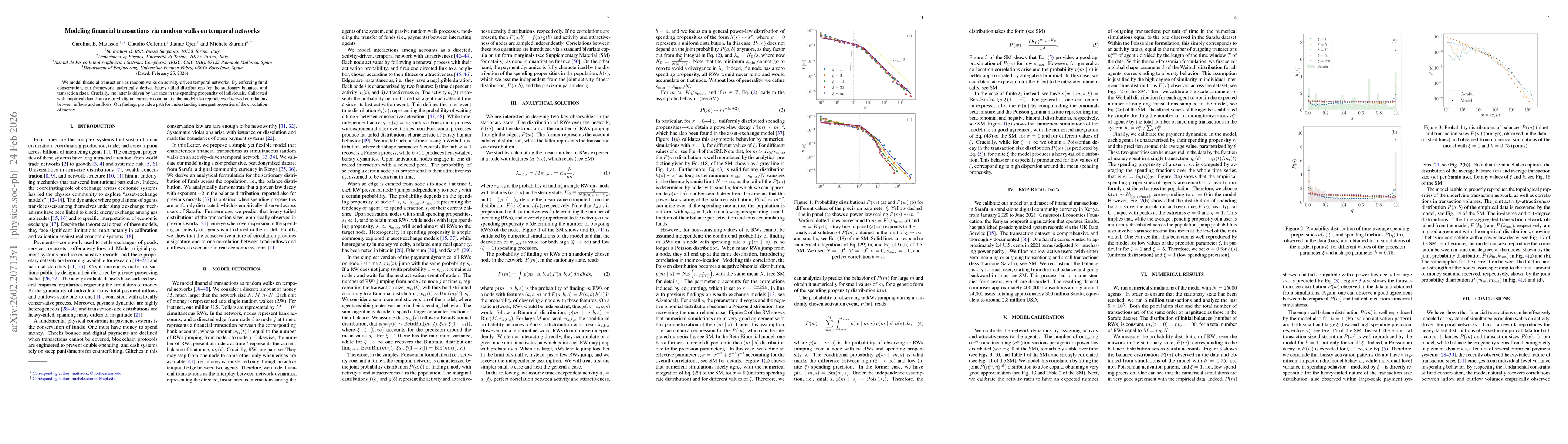 Thumbnail for Modeling financial transactions via random walks on temporal networks