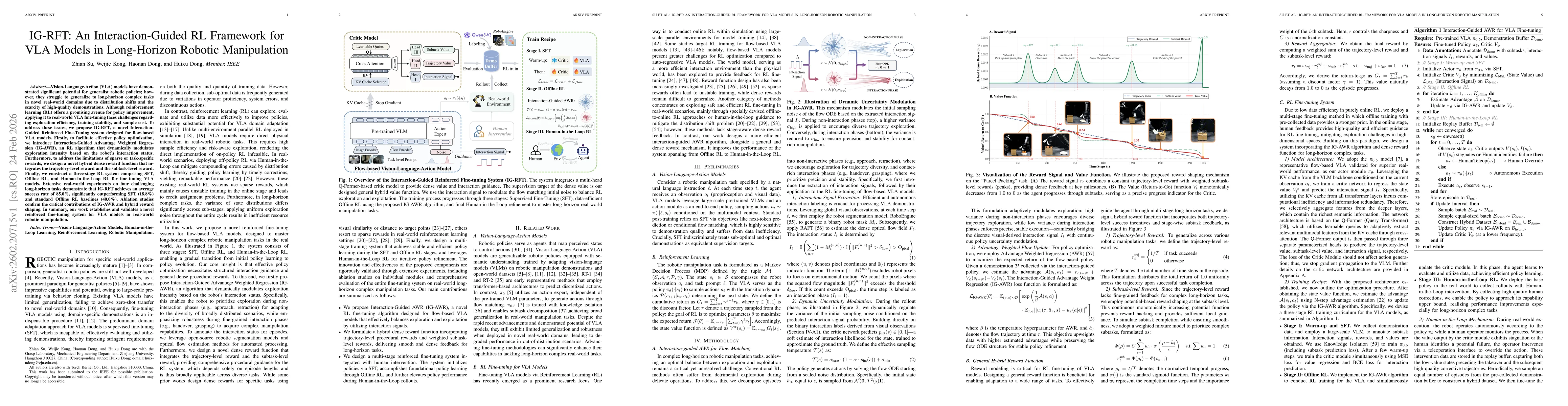 Thumbnail for IG-RFT: An Interaction-Guided RL Framework for VLA Models in Long-Horizon Robotic Manipulation
